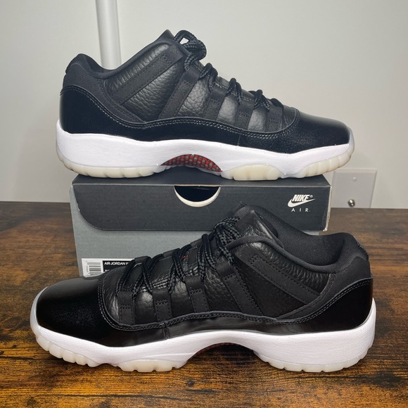 Air Jordan 11 Retro Low Gs Black Gym Red White Sail 528896-001 Size 7y - Picture 2 of 8